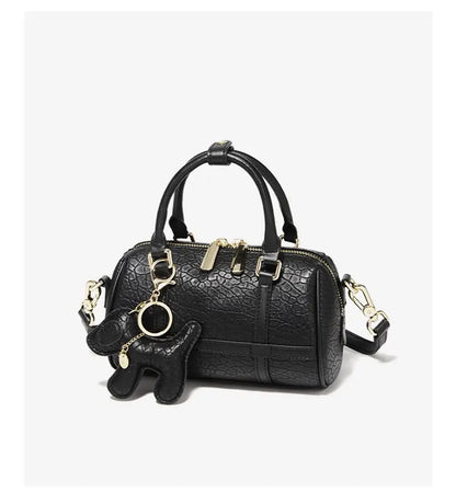 FOXER 2026 New Women's Handbag Fashion Barrel Bag Textured Cowhide Leather Lady Crossbody Bag Casual Commuter Shoulder Purse