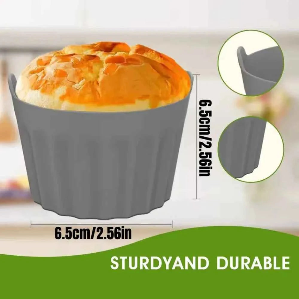 2/4Pcs Silicone Air Fryer Baking Molds Cupcake Cups Muffin Egg Poacher Kitchen Accessories Gadgets Tools Baking Home Moulds