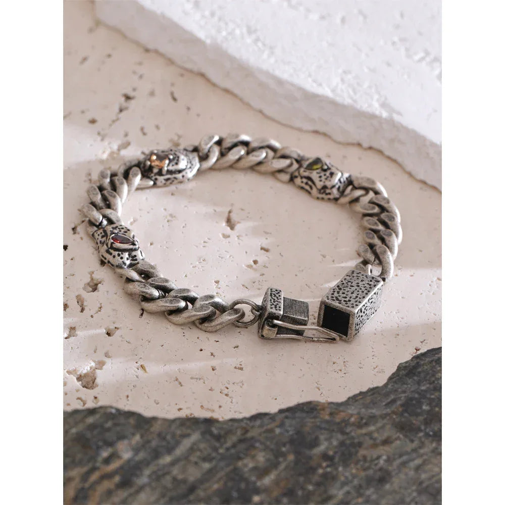 Unique Stainless Steel Hip Hop Geometric Cuban Chain Retro Bracelet - ShopHub