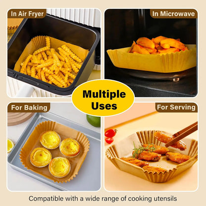 Air Fryer Paper Liners 23-27cm Square Compatible with COSORI/Ninja