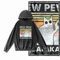 Night Prowler Cat Graphic Acid-Washed Black Hoodie