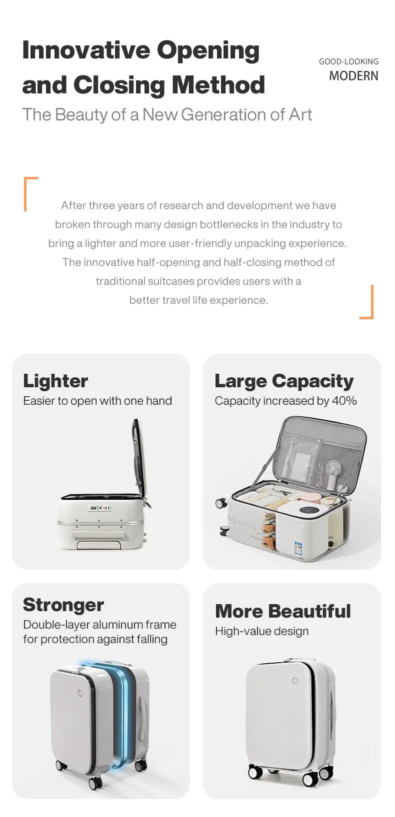Mixi Premium Polycarbonate Rolling Suitcase