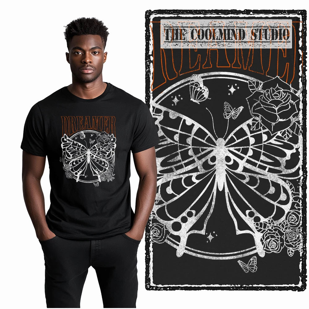 COOLMIND X0114 Winged Whimsy Butterfly Cotton Tee