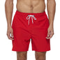Men's summer swimming shorts by ShopHub NZ, polyester and spandex boardshorts with quick-dry fabric, breathable mesh lining, and pocket.