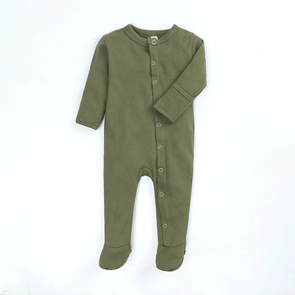 Kids Tales Tiny Steps Ribbed Cotton Footed Baby Romper