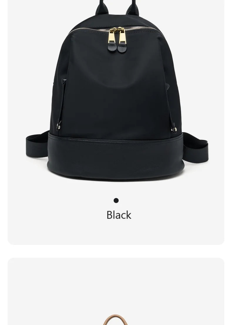New Oxford &Leather Female Aesthetic Backpack School Bags Luxury Designer for Girls Women Backpacks Travel Light Weight - SC1708
