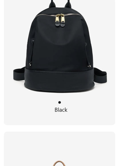 New Oxford &Leather Female Aesthetic Backpack School Bags Luxury Designer for Girls Women Backpacks Travel Light Weight - SC1708