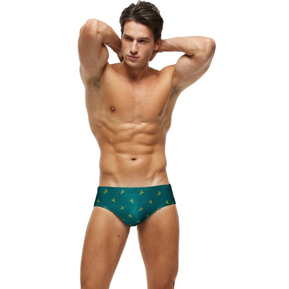 DATIFER Mens Low Waist Sexy Print Swim Briefs
