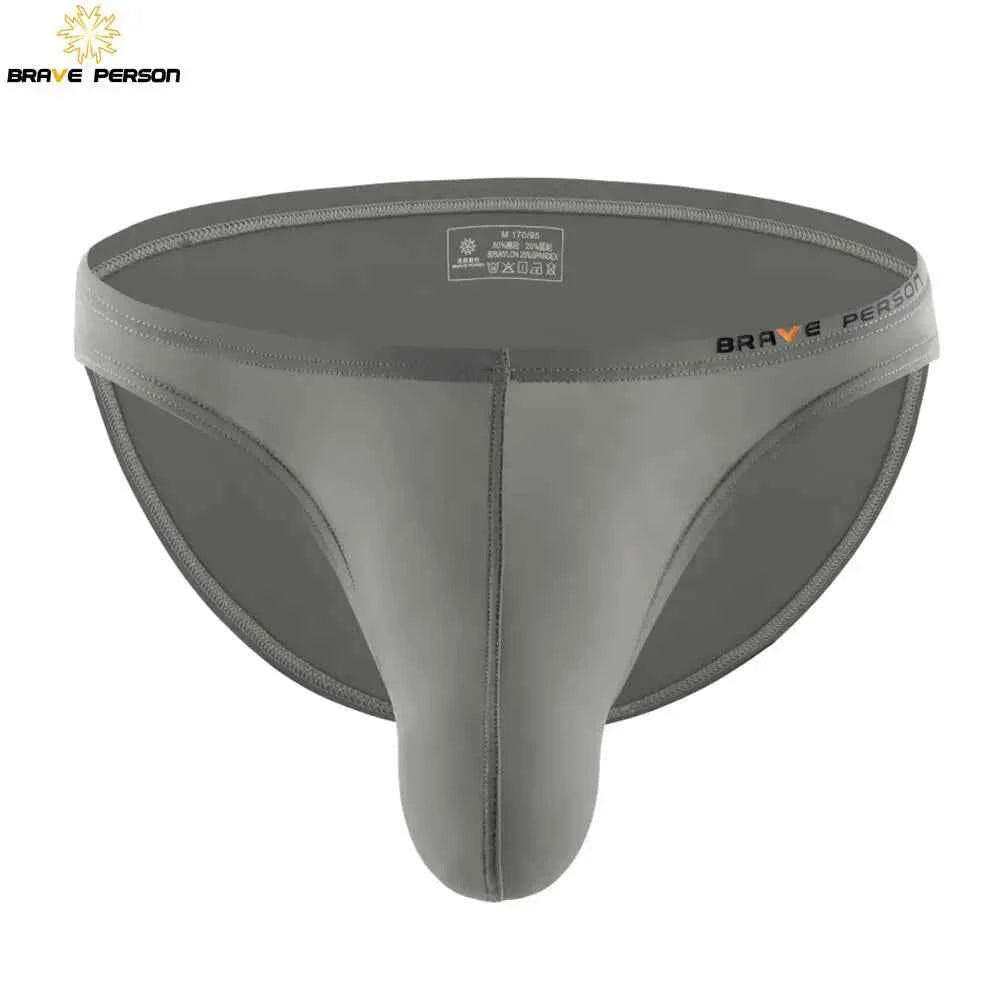BRAVE PERSON Sexy Men's Underwear Big Penis Pouch Briefs Bikini Nylon Underpants