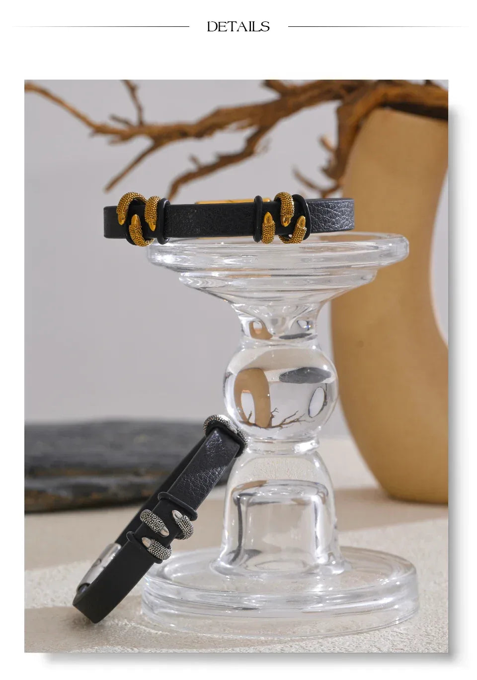 64mm Stylish Unique Leather Metal Claw Bracelet Bangle - ShopHub