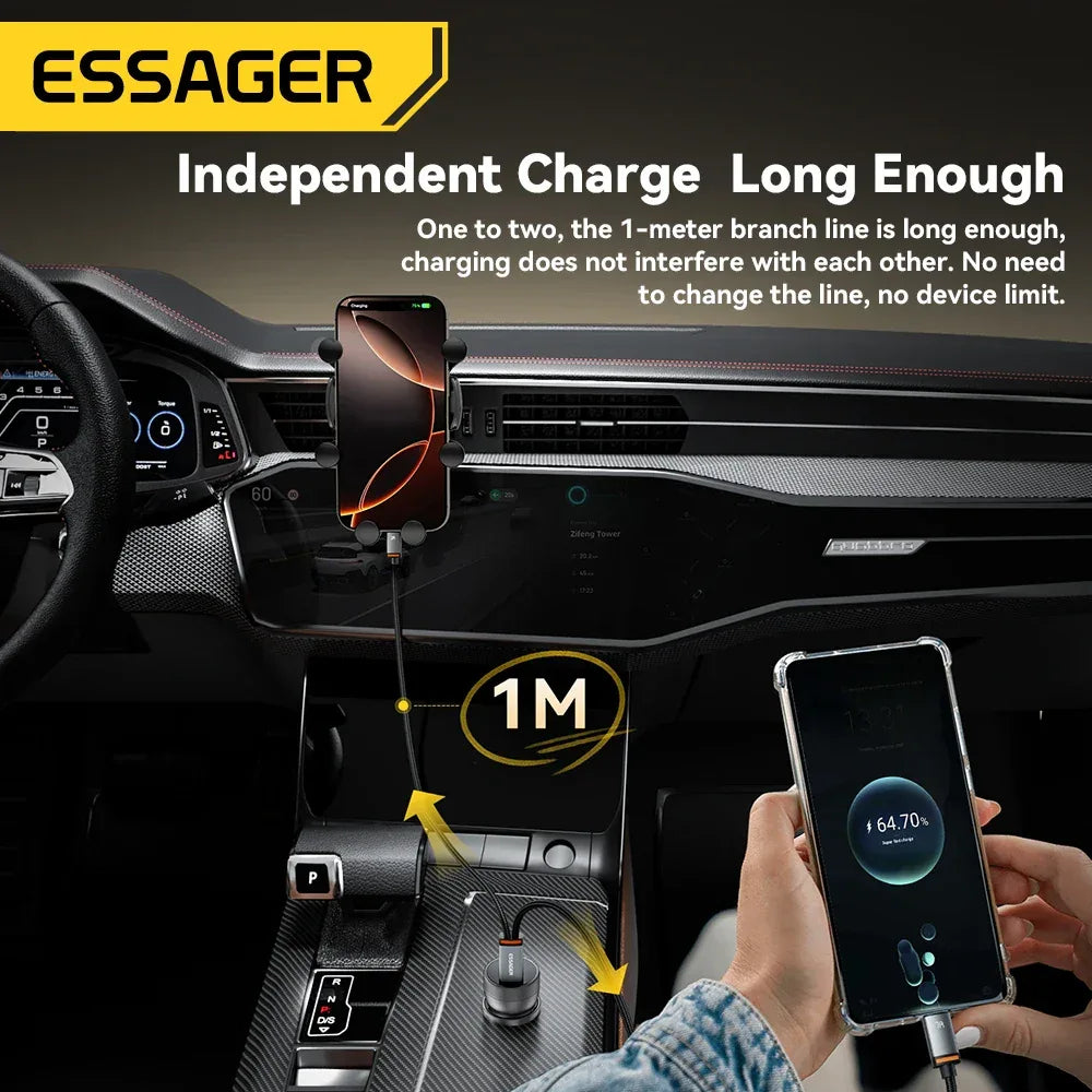 Essager 2 in 1 7A USB A to Type C to Lightning Cable - ShopHub