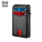 RFID Smart Men Wallets Anti-Theft Magnet Credit Card Holder Front Pocket Carbon Fiber Minimalist Wallet Bank Cardholder Case