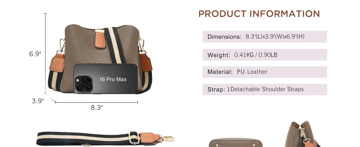 FOXER Brand New Shoulder Bag for Women PU Leather Retro Large Capacity Bucket Bag Female Crossbody Purse Tote Commuting Purse