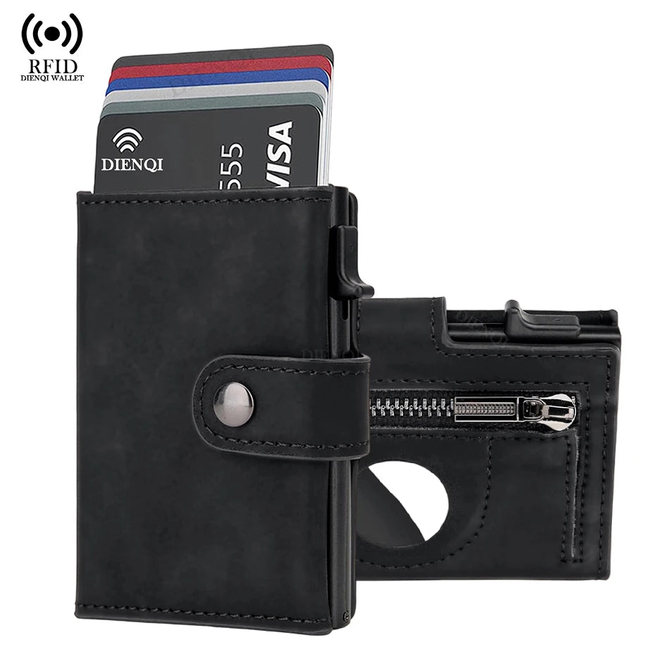 Carbon Fiber Rfid Blocking Mens Credit Card Holder Airtag Wallet