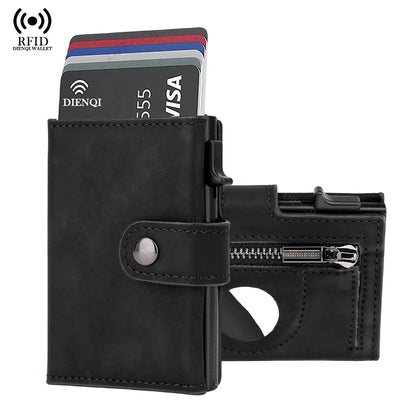 Carbon Fiber Rfid Blocking Mens Credit Card Holder Airtag Wallet