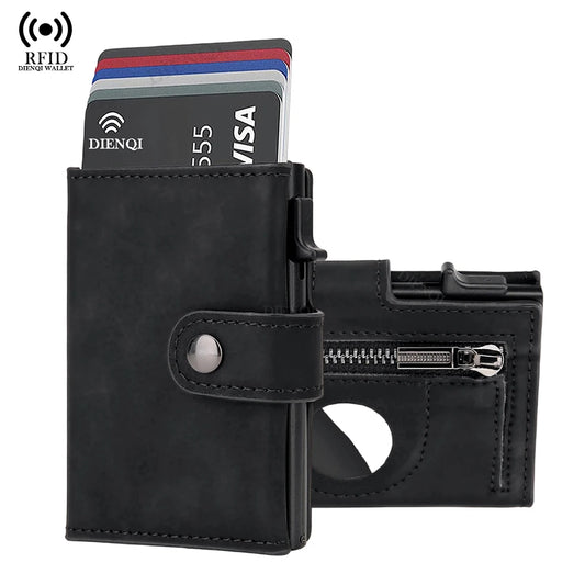 Carbon Fiber Rfid Blocking Mens Credit Card Holder Airtag Wallet