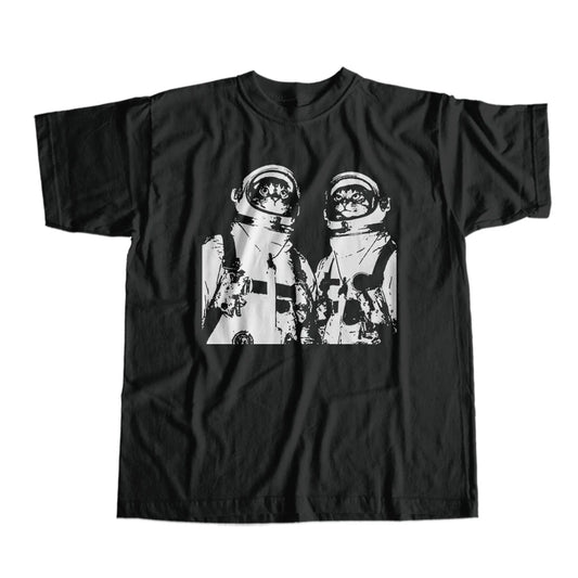 COOLMIND MO0167 Space Cat Graphic Cotton Tee