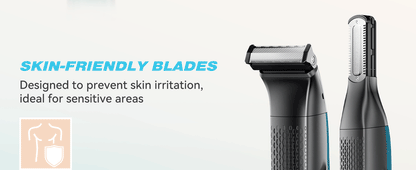 KENSEN S15 Electric Hair Trimmer - 2 in 1 Dual-Sided Blade Razor for Waterproof Beard and Body Hair Shaving for Men