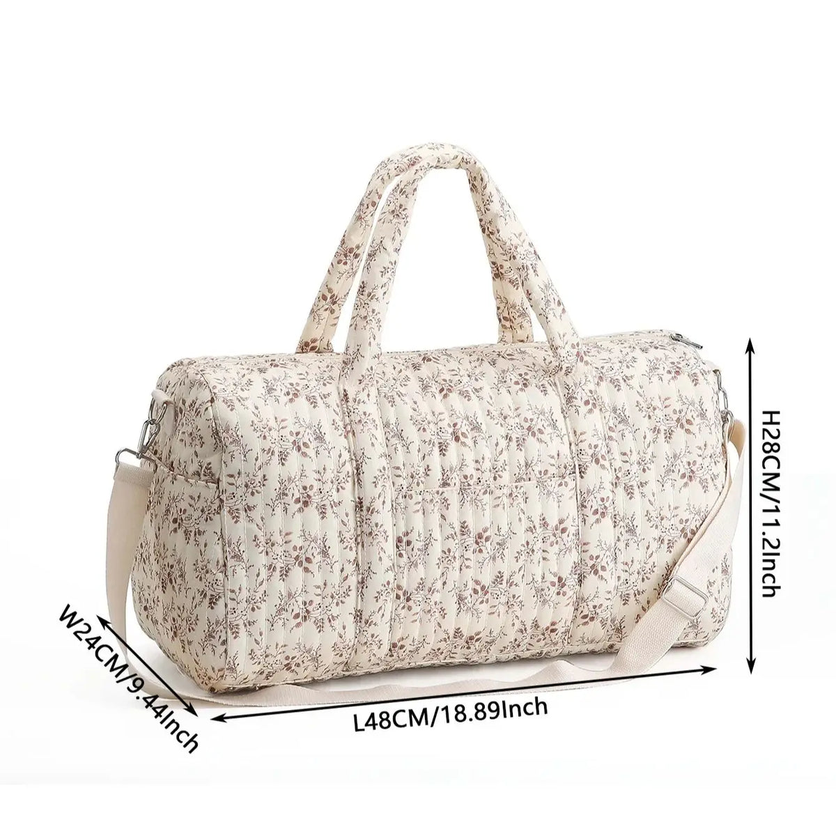 Large Capacity Mommy Bag Travel Tote Bag for Women Baby Diaper Bag Floral Print Multifunctional Crossbody Bag