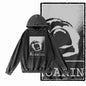 COOLMIND G21 Vintage Graphic Acid-Washed Black Hoodie