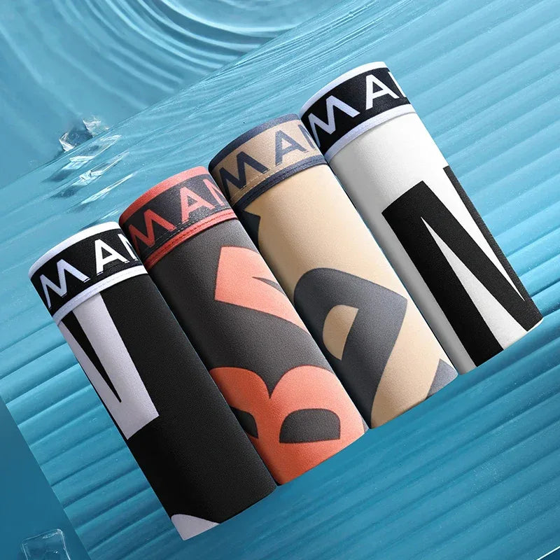 Men's 4 Pack Ice Silk Boxer Shorts - ShopHub