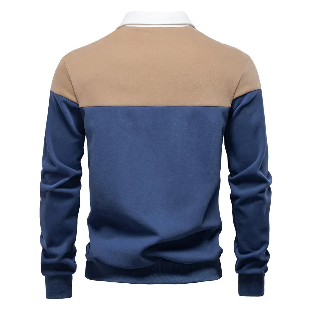 AIOPESON Men's Premium Cotton Block Sweatshirts - ShopHub