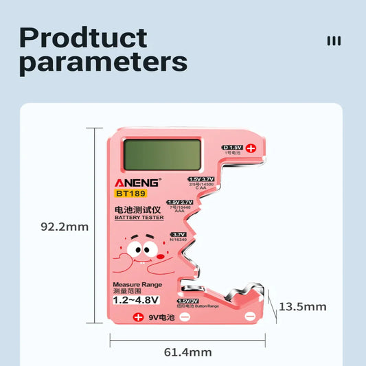 Universal Battery Tester for AA/AAA/C/D/9V/1.5V/3V (2 colours available) Habicare