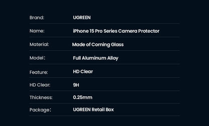 UGREEN Camera Lens Protector for iPhone 17 16 15 Pro Max Full Lens Glass for iPhone 15 Plus iPhone 17 Air 16 Protective Film