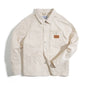 Maden Workwear French Vintage Square Neck White Denim Jacket Large Pocket Raglan Men's Top Early Autumn Coat