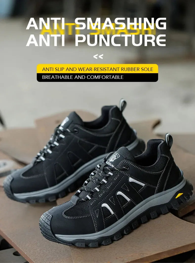 Kankeirr Men’s Steel Toe Work Shoes - ShopHub