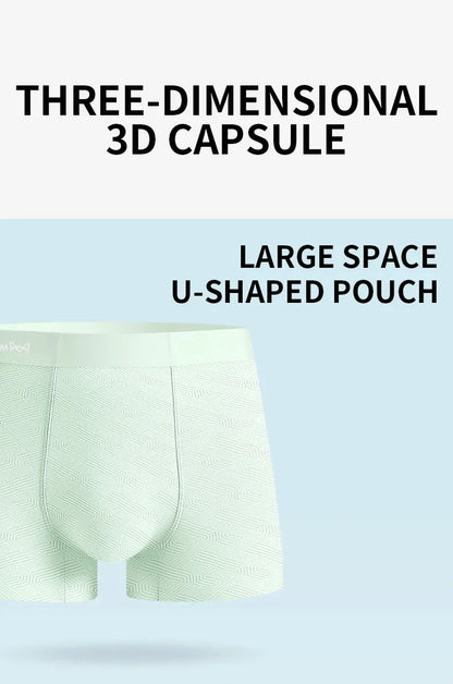 MiiOW Silky Ice Silk Men's Underwear - 3Pcs Antibacterial Seamless Breathable Boxers