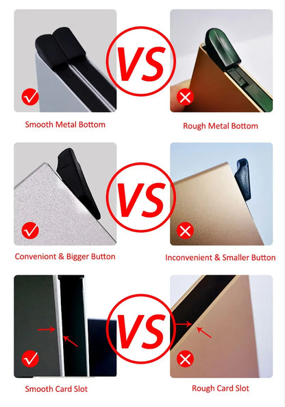 RFID Metal Wallet Double Card Case Pop Up Card Holder 12 Cards Automatic Aluminum Box Cardholder Smart Minimalist Walet for Men