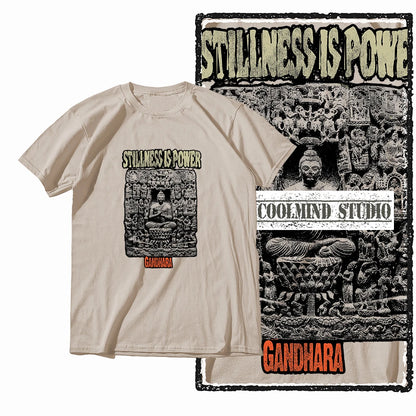 COOLMIND X0080 Serenity Buddha Graphic Cotton Tee