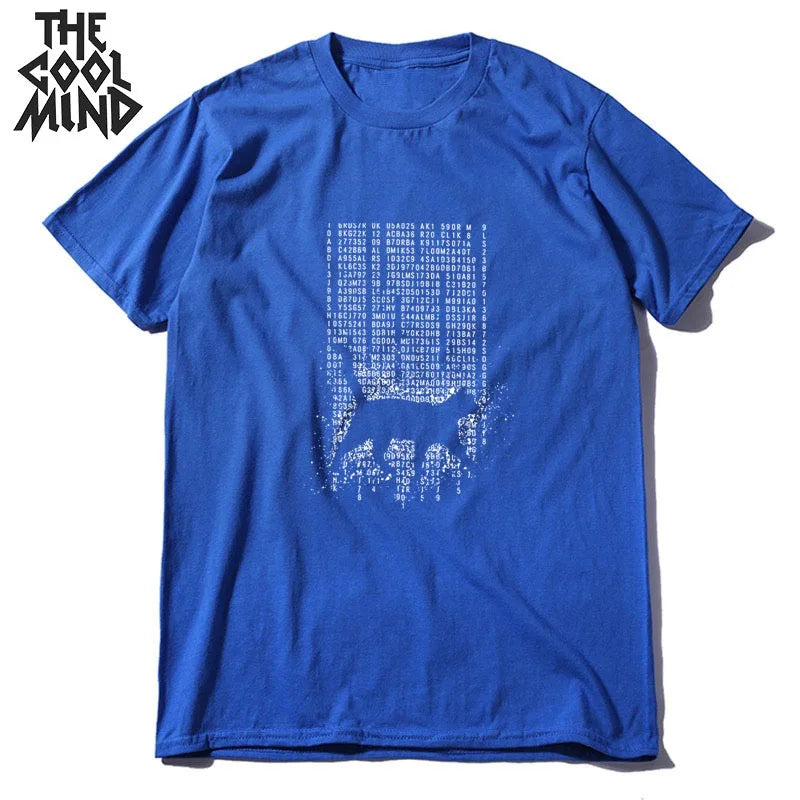 COOLMIND 100% Cotton Cool Mens Tee Shirt Casual Cool Cat Print Men Tshirt Loose Summer Short Sleeve Men T Shirt o-neck t-shirt