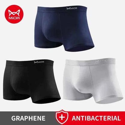 MiiOW 3Pcs Men's Cotton Boxer Briefs