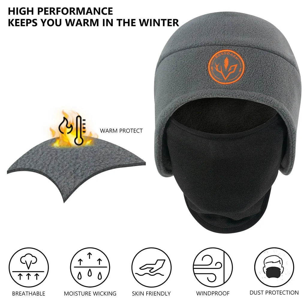 BASSDASH Soft Fleece 2-in-1 Hat