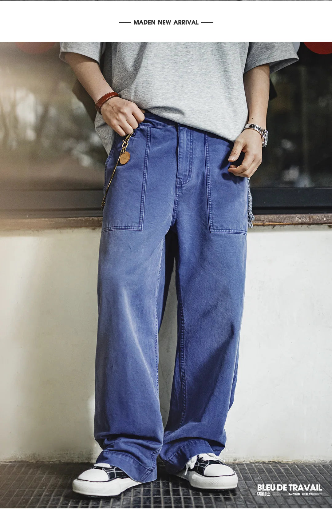 Maden Men's Vintage Heavyweight Washed 305gsm Denim Jeans