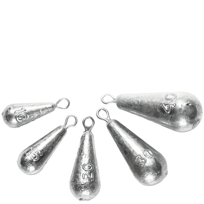 Teardrop Fishing Sinkers – Lead Weights for Bass (10 Sizes) Habicare