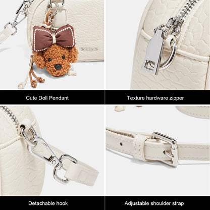 FOXER White Cowhide Leather Women's Shoulder Bag