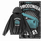 Night Prowler Cat Graphic Acid-Washed Black Hoodie