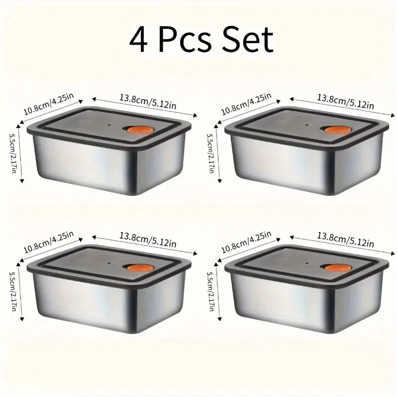 4pc Stainless Steel Food Storage Containers Set