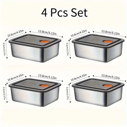 4pc Stainless Steel Food Storage Containers Set