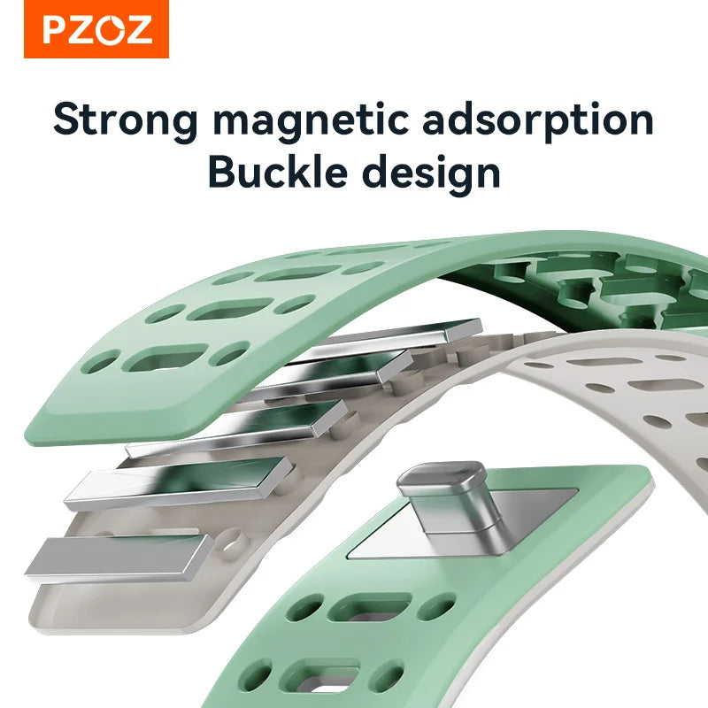 PZOZ Magnetic Silicone Apple Watch Strap with Buckle