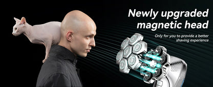 KENSEN 5-in-1 Electric Head Shaver with magnetic 7D floating blades, designed for precise hair grooming and trimming.