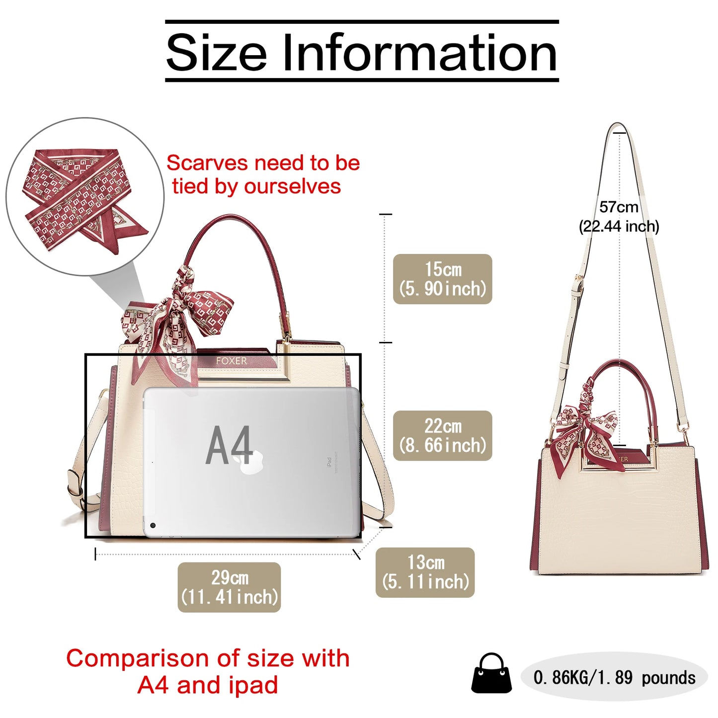 FOXER Luxury Leather Handbag — Premium Cowhide Craftsmanship