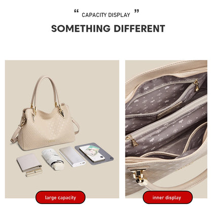 FOXER Lady's Handbag Genuine Leather 2026 Elegant Female Shoulder Bag Luxury Design Crossbody Bag Diamond Embossing Commute Work