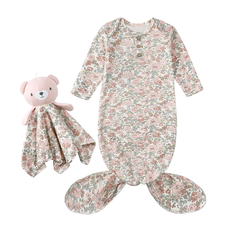 Kids Tales Little Nest Cotton-Blend Knotted Baby Gown