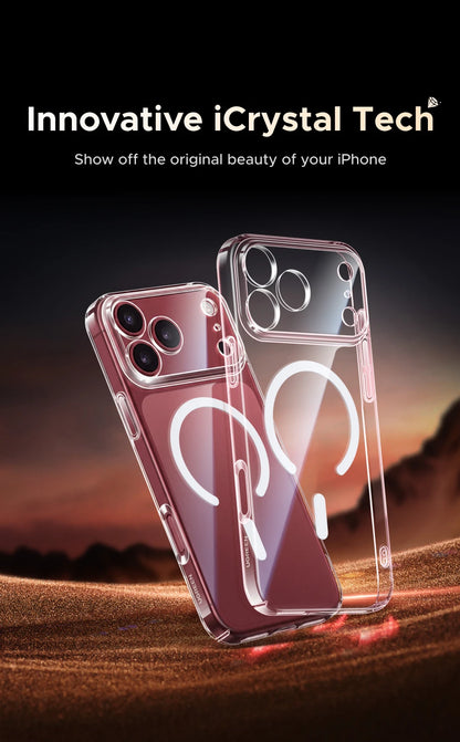 UGREEN Never Yellow PC Magnetic Case for iPhone 18 17 Pro 18Pro Max Shockproof Anti-Yellowing Clear Hard Cover for MagSafe Cases