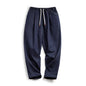 Maden Casual 10oz Jogger Denim Jeans with Elastic Waist Drawstring Washed Straight Trousers for Men's Spring and Autumn Pants