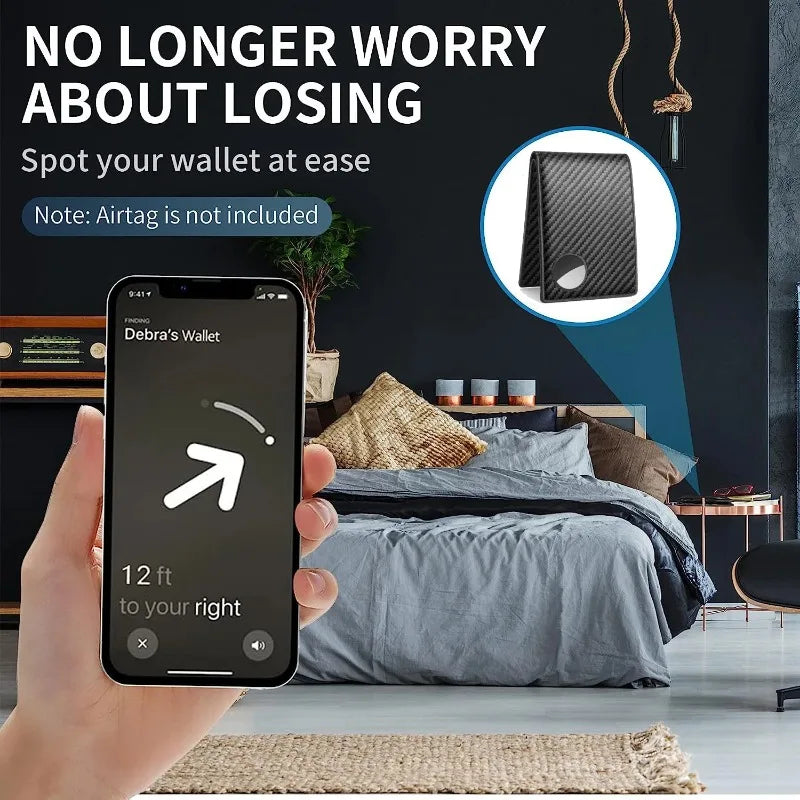 DIENQI Slim Carbon Fibre RFID Wallet